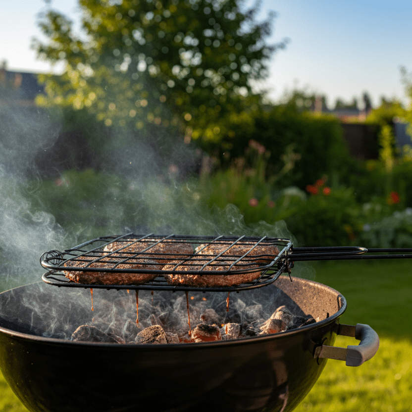 Grillrist over grill, lukket korrekt