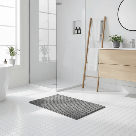 Badematte Tiles grå 80 x 50 cm - Lindas Dekor