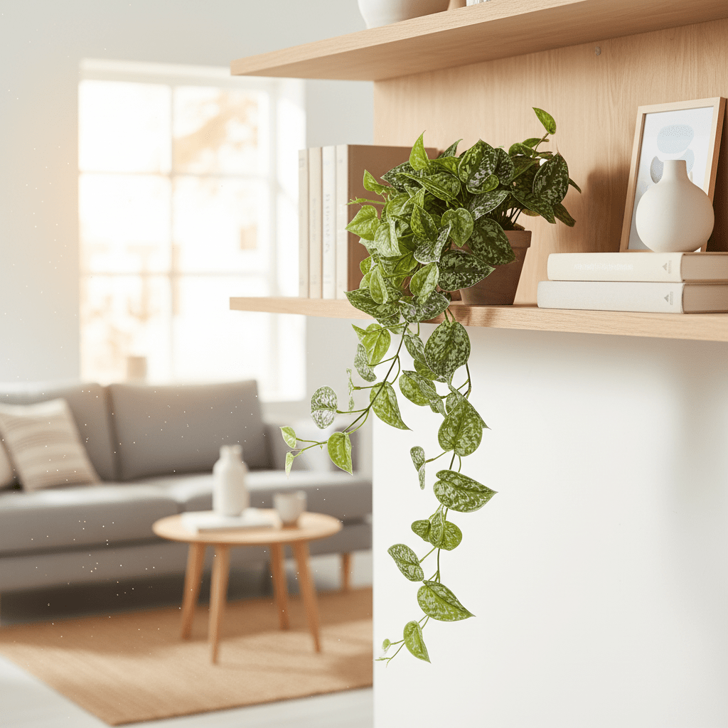 Scindapsus kunstig plante hengende grønn med potte - Lindas Dekor Kunstige planter