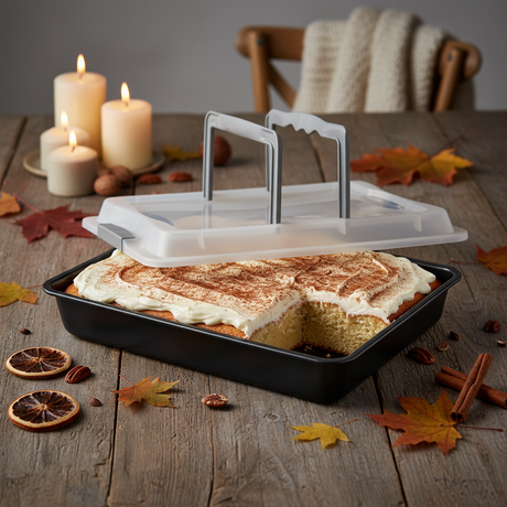 langpanne brukt til kake og transport til selskap