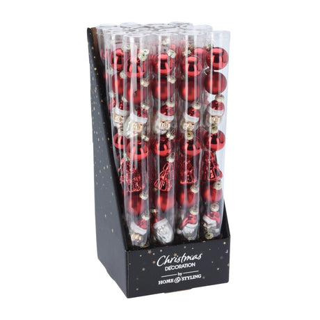 Julepynt 3 figurer 6 kuler Røde 9 stk - Lindas Dekor Julepynt