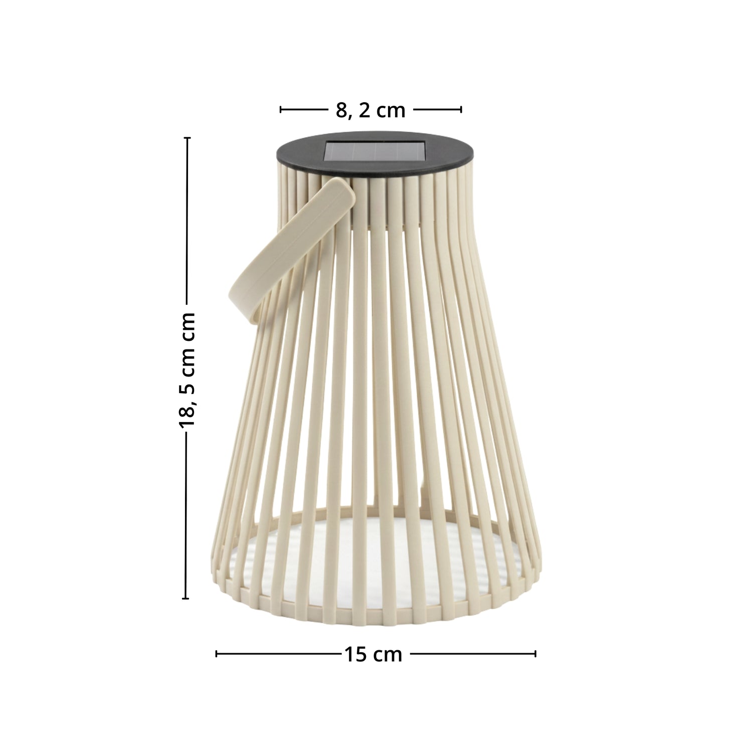 Solarlampa beige 15 x 18 cm