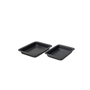 Langpannesett Funktion, to mørkegrå langpanner med non stick-belegg i to størrelser