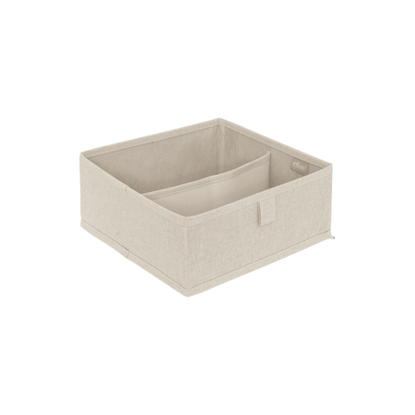 Skuffeorganiser med 2 rom beige 24 x 25 cm - Lindas Dekor Skuffeinnsats