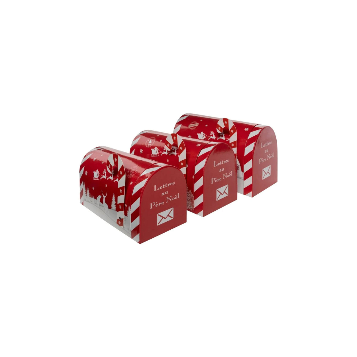 3-pk gaveesker postkasse rød