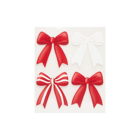 4-pk vinduspynt sløyfe rød 28 x 34 cm, fire røde sløyfer
