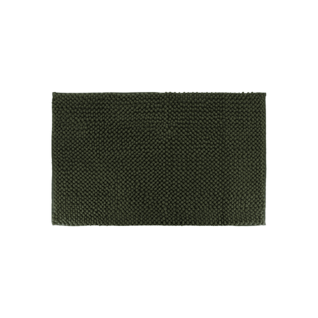 Mørkegrønn baderomsmatte i mikrofiber med kuletekstur