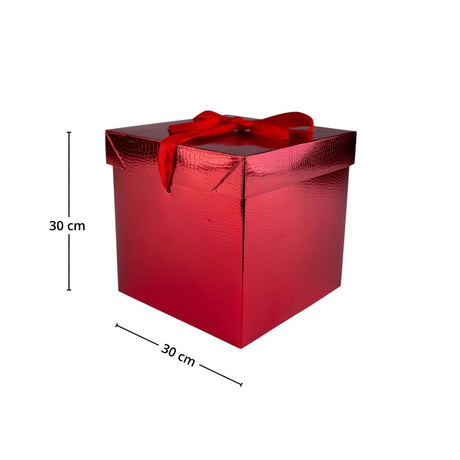 Foldbar röd presentpåse 30 x 30 cm - Lindas Dekor Presentpåse