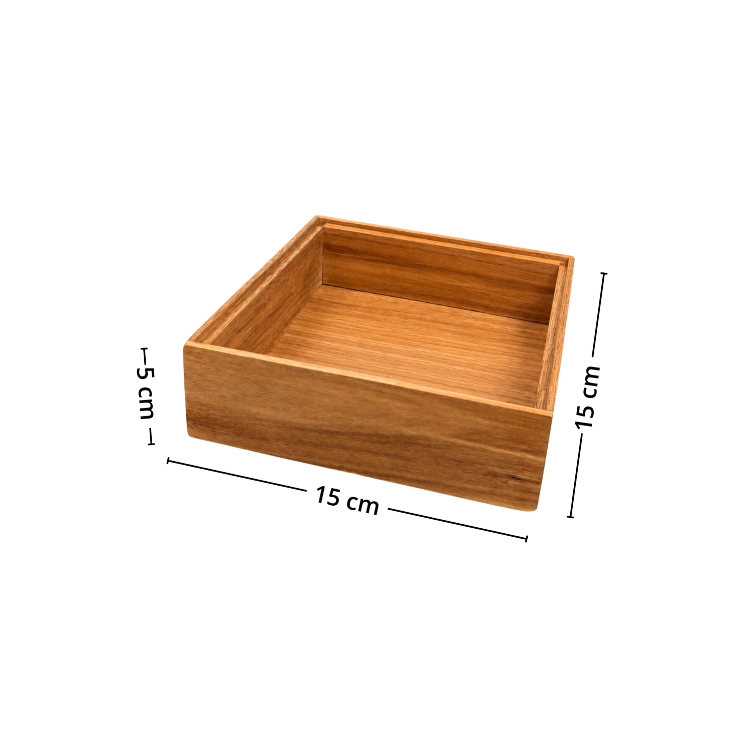Organiseringsbrett i akasietre med målene 15 x 15 x 5 cm. - Lindas Dekor 