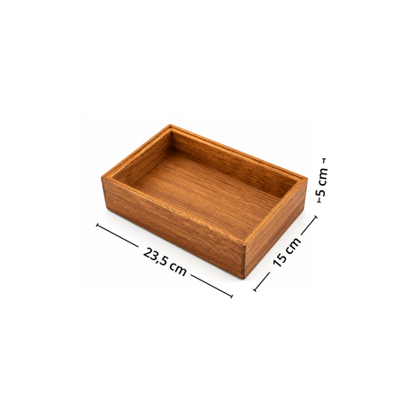 Stapelbar organiseringbricka i trä/akacia 23,5 x 15 x 5 cm