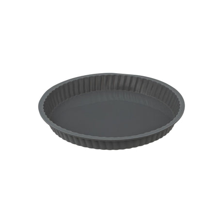 Grå paiform i silikon med riflet kant, 24 cm