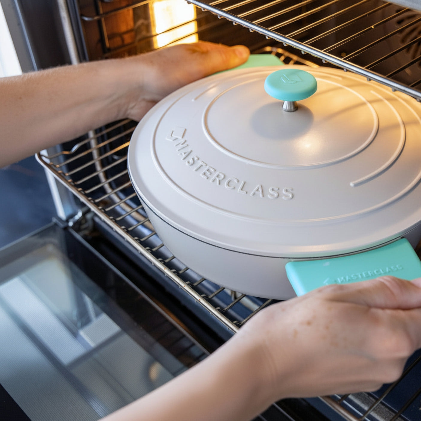 MasterClass LFGB silikon håndtakstrekk lyseblå – passer sidehåndtak og lokkknott

