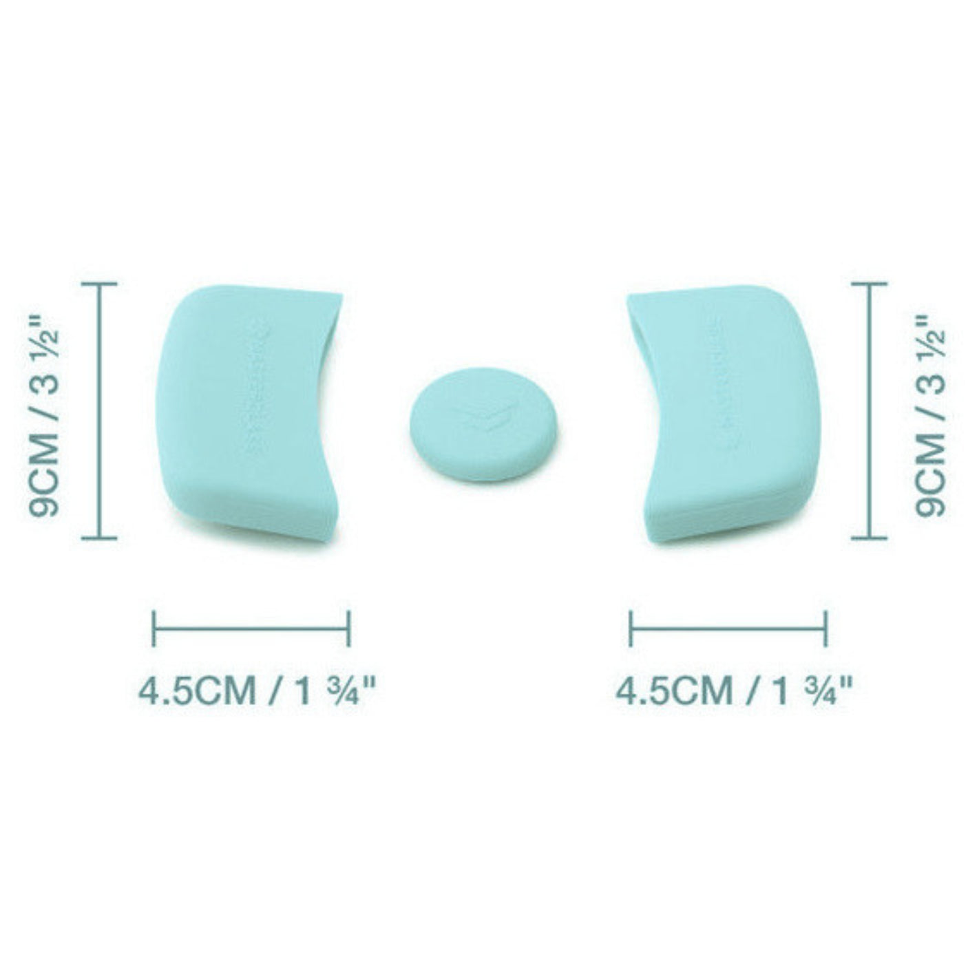 Sett med 3 lyseblå silikonhåndtakstrekk til gryter og kasseroller – MasterClass

