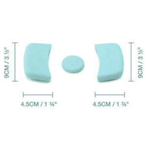 Sett med 3 lyseblå silikonhåndtakstrekk til gryter og kasseroller – MasterClass

