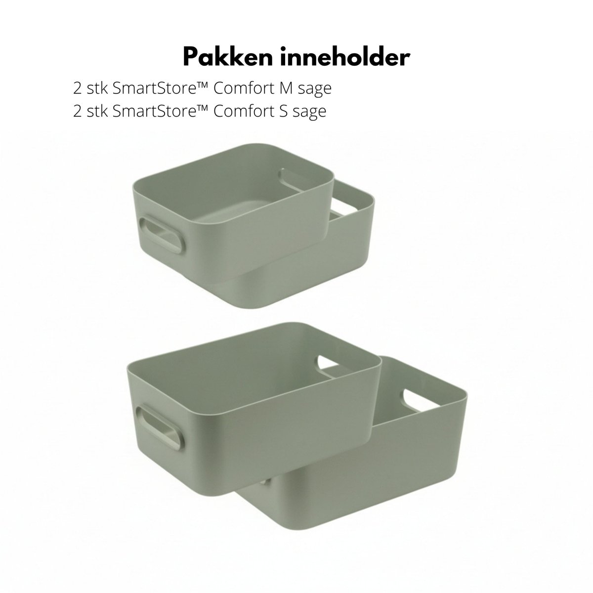 SmartStore oppbevaringsbokser i resirkulert plast med håndtak