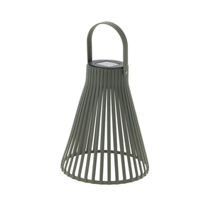 Grønn solarlykt i metall 11,5 x 14 cm til terrasse og hage