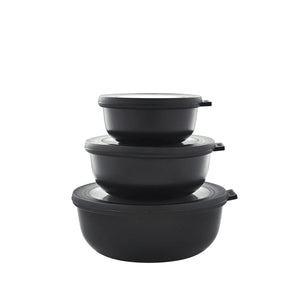Mepal Cirqula bollesett sort 3 pk med lokk