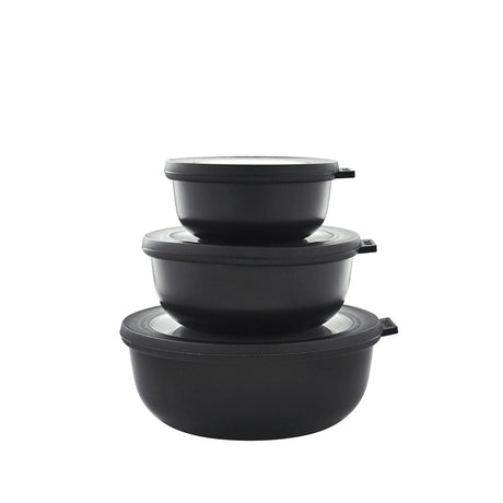 Mepal Cirqula bollesett sort 3 pk med lokk