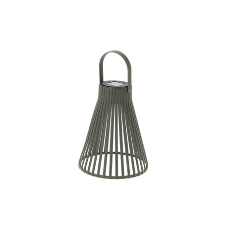 Grønn solarlykt i metall 11,5 x 14 cm til terrasse og hage