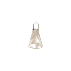 Beige solarlykt i metall 11,5 x 14 cm til terrasse og hage