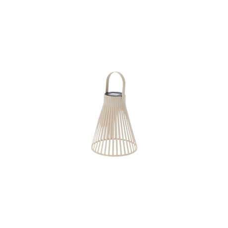 Beige solarlykt i metall 11,5 x 14 cm til terrasse og hage