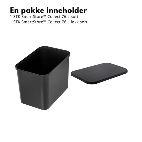 SmartStore Collect 76 L sort oppbevaringsbeholder med lokk