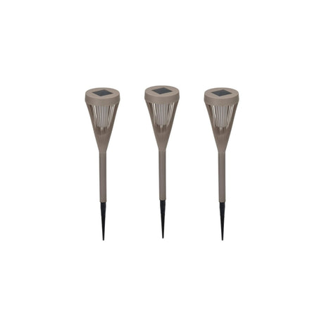 3-pk Solcellelykt brun 8 x 47 cm - Lindas Dekor Lykt