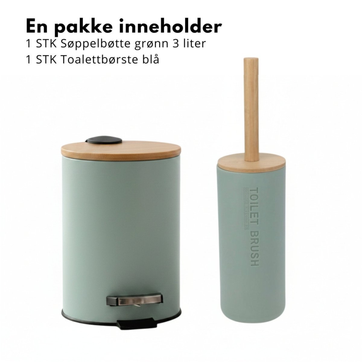 Baderomssett pastell grønn/blå - Lindas Dekor Baderomssett