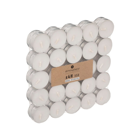 50-pk Hvite telys uten duft - Lindas Dekor Telys