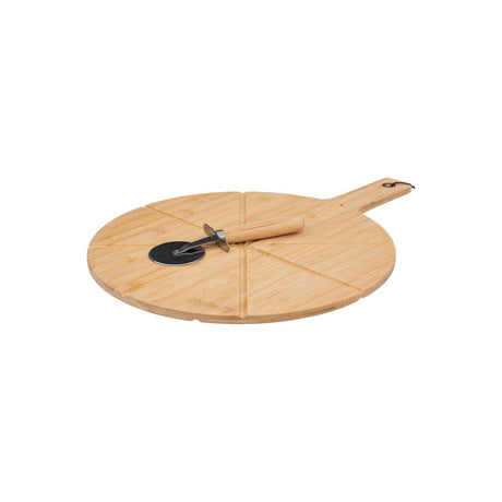 Pizzabrett i bambus med pizzakutter 37 cm - Lindas Dekor Pizzabrett