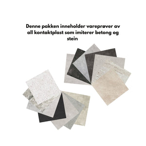 Provpacka med betong och sten kontaktplast - Lindas Dekor provpacka kontaktplast