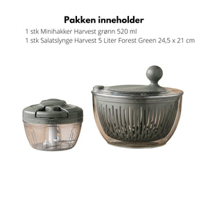 Harvest green minihakker + salatspinner - Lindas Dekor