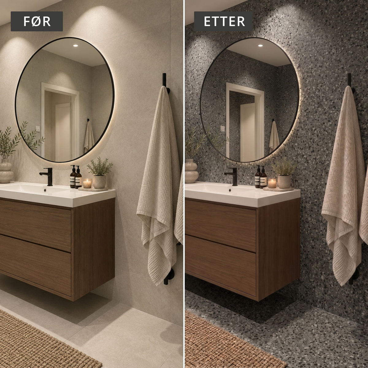 8-pk Venezia terrazzo selvklebende fliser