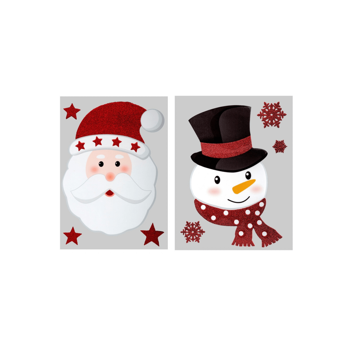 Julesticker nisse og snømann med glitter 29 x 40 cm - Lindas Dekor Wallstickers