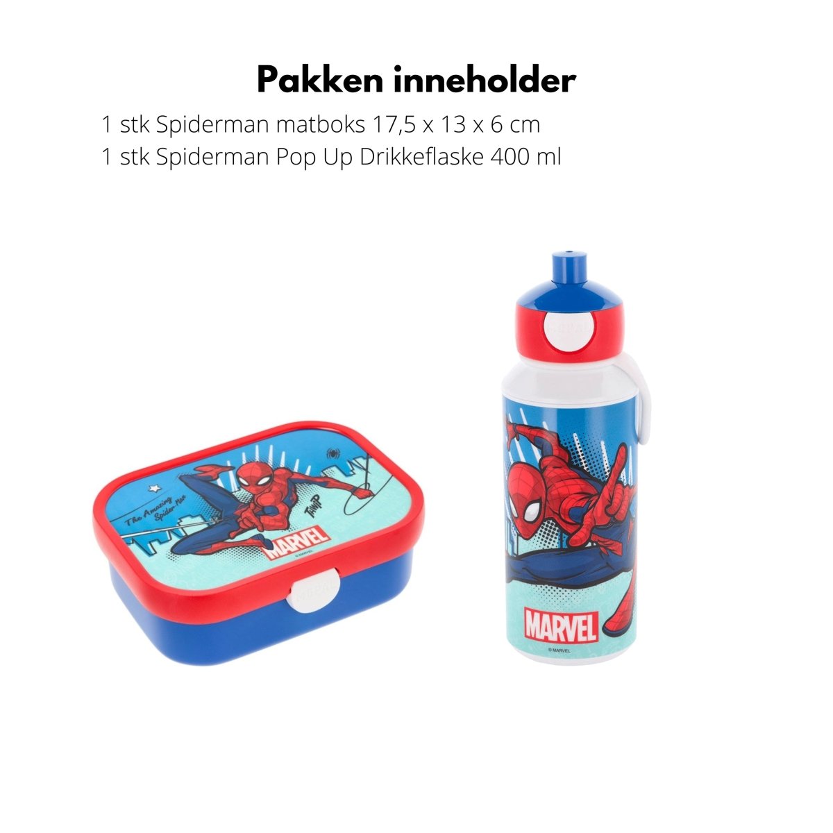 Spiderman matboks og flaske sett - Lindas Dekor Bundle