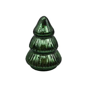 Liten julgran i grönt glas 11,5 cm