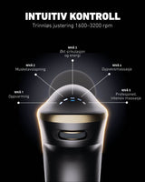 FS700 massasjepistol med trinnløs justering fra 1600–3200 rpm – fem intensitetsnivåer for tilpasset massasje.