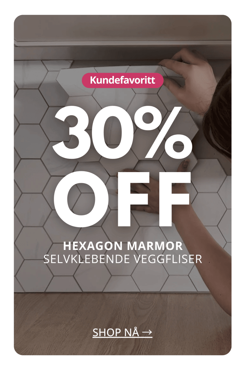 rabatt på hexagon marmor selvklebende veggfliser akkurat nå