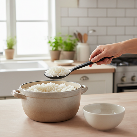 Kjøkkenredskap i silikon for skraping, blanding og øsing