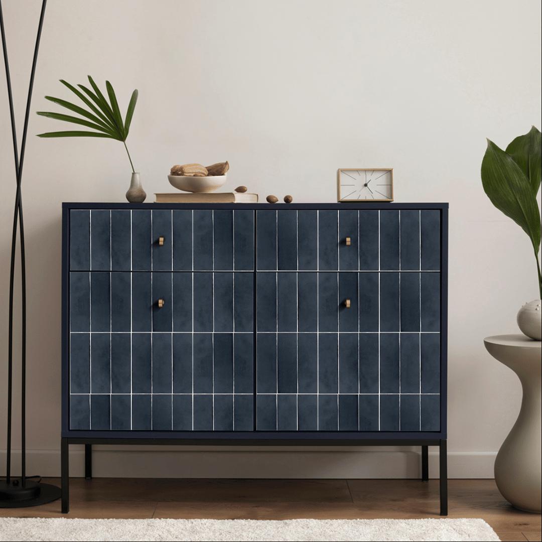 Exempel: Katja midnattsblå självhäftande plattor