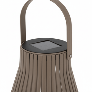 Dekorativ solcellelykt brun 15 x 18 cm til terrasse