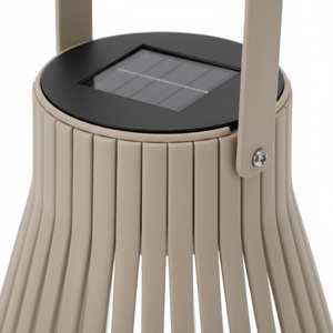 Dekorativ solcellelykt beige 15 x 18 cm til uteplass