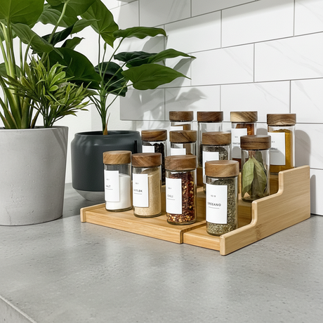 Bambus krydderorganisator – dekorativ og funksjonell kjøkkenoppbevaring