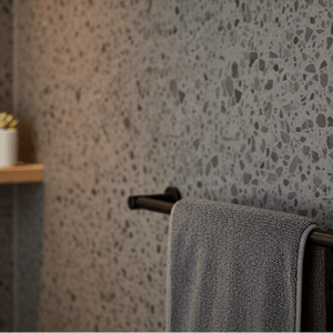 8 - pk Lisboa Terrazzo mørkegrå selvklebende fliser - Lindas Dekor