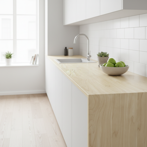 Maple folie på benkeplate