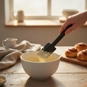 Sort silikon slikkepott med opphengshull til kjøkkenbruk