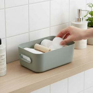 SmartStore oppbevaringskurv i grønn farge til småting på bad