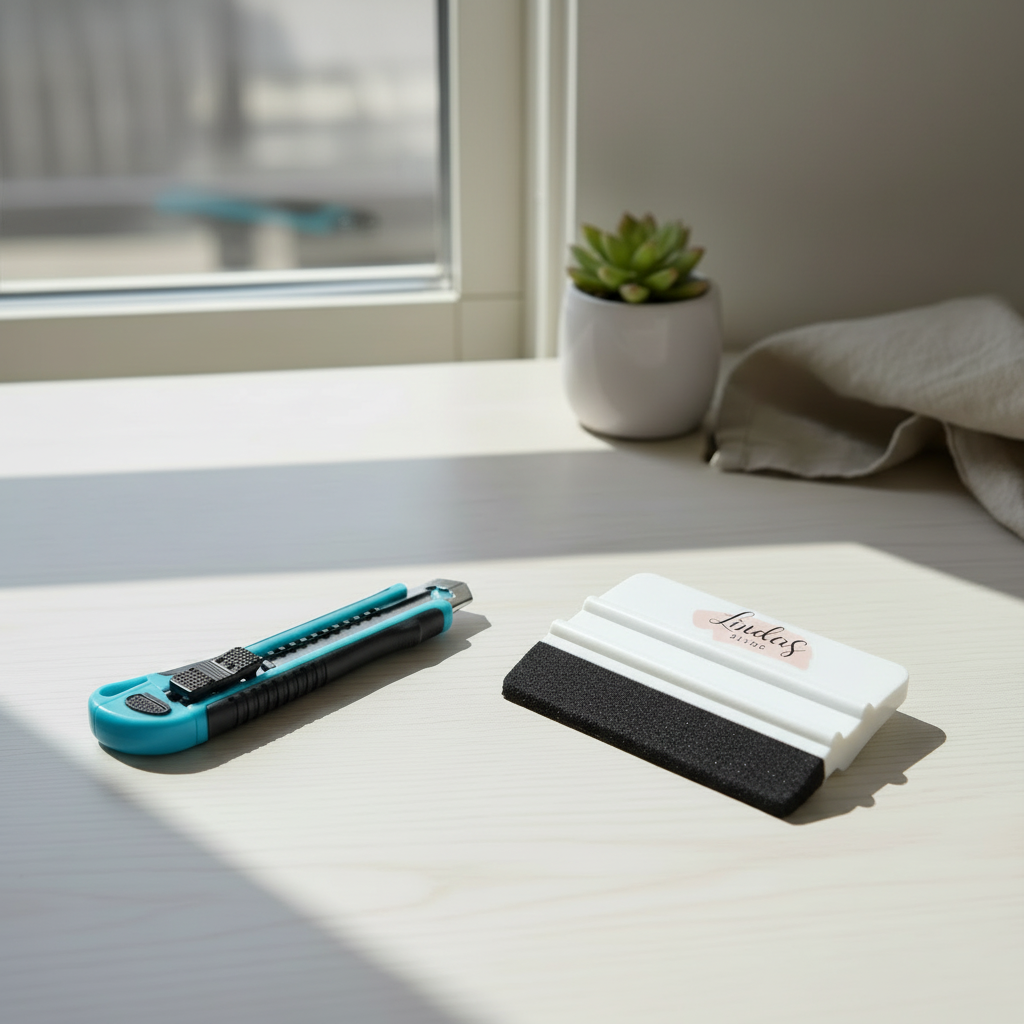 Bundle med verktøy til kontaktplast for kutting og sletting