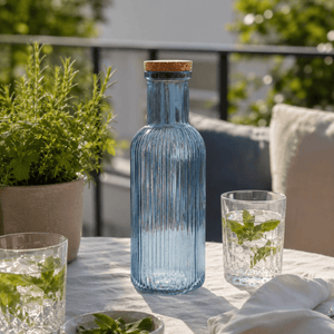 glassflaske blå 1 liter