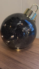 LED-glasskule til bord, glass sort